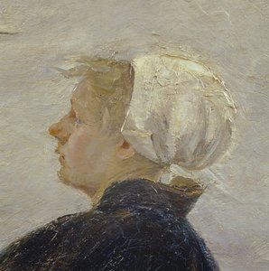 Detail aus Netze reparieren, 1889 von Max Liebermann