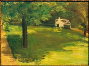 Gartenbank unter dem Kastanienbaum im Wannseegarten