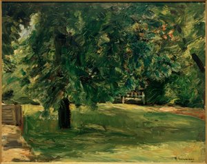 Gartenbank unter dem Kastanienbaum im Wannseegarten