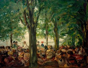 Gartenlokal an der Havel unter Bäumen (Schildhorn) von Max Liebermann