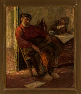 Mann im Innenraum von Max Liebermann