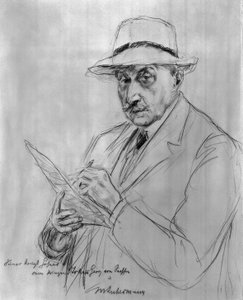Selbstbildnis mit Panamahut von Max Liebermann