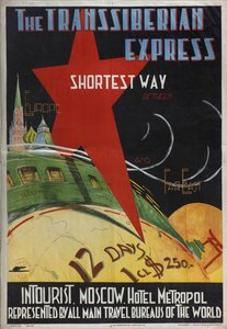 Transsibirischer Express Poster der Intourist Gesellschaft, 1930