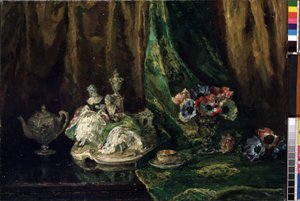 Stillleben mit Porzellan und Blumen von Max Müller