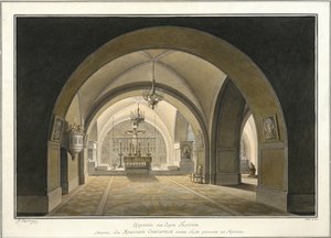 Innenraum der Grabeskirche am Ort von Golgatha, 1821 von Maxim Nikiphorovich Vorobyev
