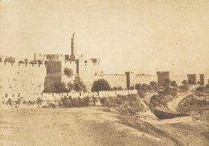 Château de David Daoud Kalessy und Mauern von Jerusalem von Maxime Du Camp