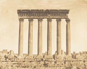 Kolonnade des Sonnentempels, in Baalbek Heliopolis, 15. September 1850