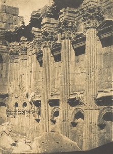 Innere Kolonnade des Naos des Jupiter-Tempels, in Baalbek Heliopolis, 15. September 1850