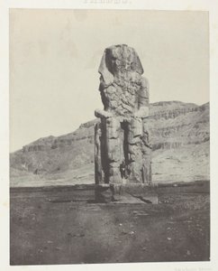 Gournah, Koloss von Amenophis III; Theben, Tafel 56 aus dem Album "Ägypten, Nubien, Palästina und Syrien" (1852) von Maxime Du Camp