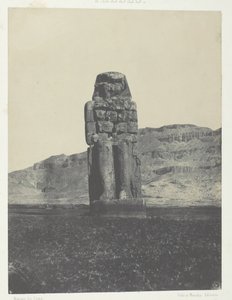 Gournah, Statue de Memnon, Theben, 1849-51, gedruckt 1852 von Maxime Du Camp