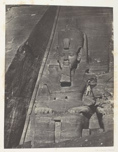 Ibsamboul, Östlicher Koloss des Großen Speos von Phre; Nubien, Tafel 103 aus dem Album "Ägypten, Nubien, Palästina und Syrien" (1852) von Maxime Du Camp