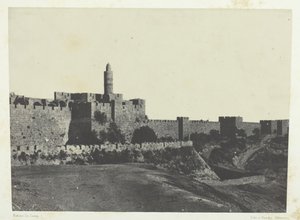 Jerusalem, westlicher Teil der Mauern, Palästina, 1849-51, gedruckt 1852 von Maxime Du Camp
