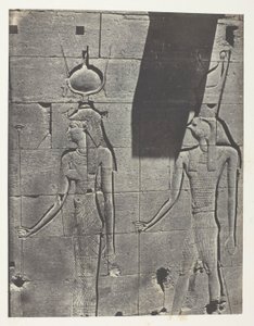 Kalabscheh, Skulpturen der hinteren Fassade des Tempels; Nubien, Tafel 92 aus dem Album "Ägypten, Nubien, Palästina und Syrien" (1852)