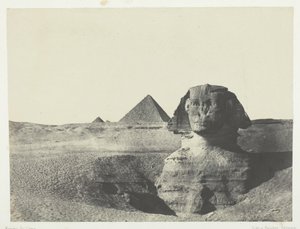 Der Sphinx von vorne gesehen, Mittelägypten, 1849-51, gedruckt 1852 von Maxime Du Camp