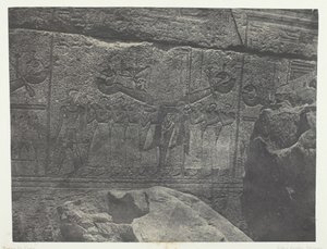 Palast von Karnak, Außenskulpturen des Granitheiligtums, Theben, 1849-51, gedruckt 1852