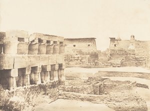 Palast und Dorf von Luxor, von Süden gesehen, Theben, 1849-50 von Maxime Du Camp