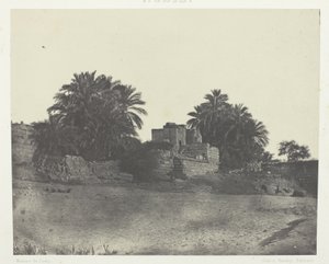 Ruinen einer römischen Befestigung, Philoe; Nubien, Tafel 71 aus dem Album "Ägypten, Nubien, Palästina und Syrien" (1852) von Maxime Du Camp