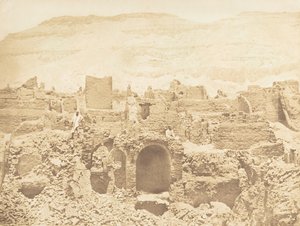 Ruinen einer christlichen Stadt, in Médinet-Habou Theben, 1849-50 von Maxime Du Camp