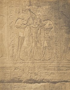 Äußere Skulpturen des Granitheiligtums des Palastes von Karnak Sacre de Philippe-Ar..., 1849-50