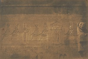 Skulpturen an der hinteren Fassade des großen Tempels von Dendérah Tentyris von Maxime Du Camp