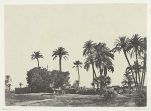Dorf Hamameh, Oberägypten, 1849-51, gedruckt 1852 von Maxime Du Camp
