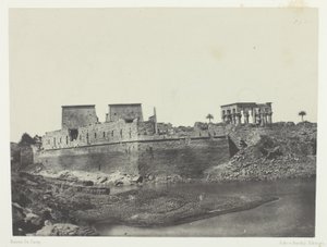 Ansicht vom Südwestwinkel, Philoe; Nubien, Platte 69 aus dem Album "Ägypten, Nubien, Palästina und Syrien" (1852) von Maxime Du Camp