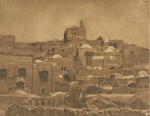 Ansicht der Moschee von El-Melouyeh und eines Viertels von Jerusalem, August 1850 von Maxime Du Camp