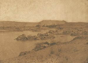 Ansicht des ersten Katarakts, vom Westen aus gesehen, zwischen Assuan und Philae, 1849-50 von Maxime Du Camp