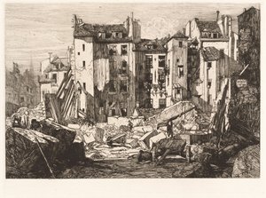 Abriss für die Eröffnung der Rue des Ecoles