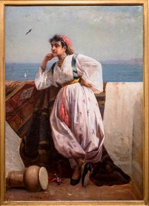 Junge Orientalin auf einer Terrasse in Algier