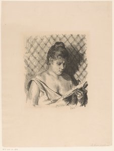 Lesende Frau mit entblößten Schultern von Maximilien Luce (signed by artist)