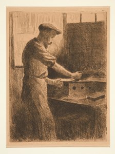 Auguste Delatre bei der Arbeit von Maximilien Luce