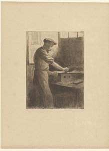 Drucker bei der Arbeit im Atelier von Maximilien Luce