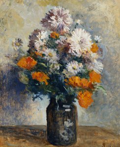 Vase mit Dahlien