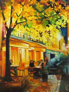 Herbstabend im Café