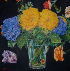 Lebendiges Blumen-Stillleben