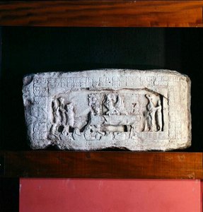 Lintel 3 aus Piedras Negras, Peten, Guatemala, Spätklassische Periode (600-900 n. Chr.) (Stein) von Mayan Mayan