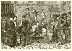 Ein Schauspiel in einem Londoner Gasthofshof, in der elisabethanischen Ära