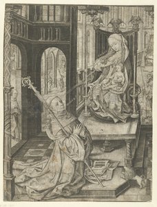 Der heilige Bernhard kniend vor Maria mit Kind