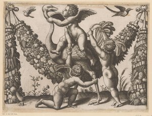 Drei Putti und ein Strauß (Tapisserieën van de paus)