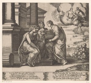 Psyche wird von ihren Schwestern besucht (Geschichte von Amor und Psyche)