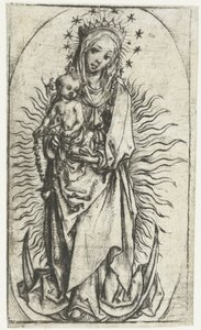 Madonna mit Sternenkrone und Rosenkranz auf der Mondsichel von Meester van het Amsterdamse Kabinet
