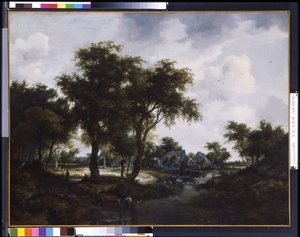 Die Wassermühle (Die Trevor-Landschaft) von Meindert Hobbema
