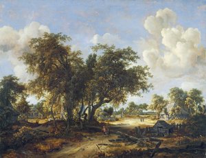 Waldlandschaft mit Hütten, 1665