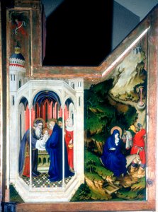 Die Darstellung im Tempel und die Flucht nach Ägypten, 1394-1399 von Melchior Broederlam