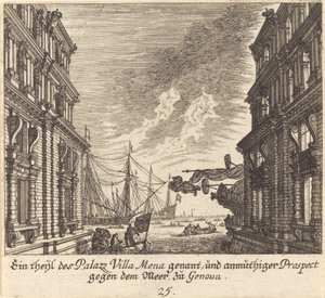 Palazzo Villamena, Genua von Melchior Küsel after Johann Wilhelm Baur