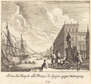 Palazzo di Spagna, Neapel von Melchior Küsel after Johann Wilhelm Baur