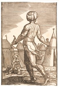 Ein Schmied von hinten in einem Lager gesehen von Melchior Lorck