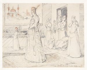 Eine Gruppe türkischer Frauen beim Gebet von Melchior Lorck