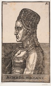 Sultaninporträt, Profil nach links: ACHADA SOLTANE von Melchior Lorck